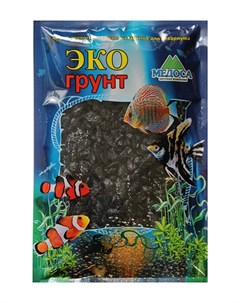 Грунт для аквариума Цветная мраморная крошка черная блестящая 5 10 мм 1 кг Экогрунт