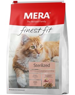 Finest Fit Cat Sterilized для взрослых кастрированных котов и стерилизованных кошек с птицей 4 кг Mera