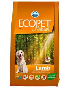 Adult Mini Lamb для взрослых собак маленьких пород с чувствительным пищеварением с ягненком 12 кг Ecopet natural