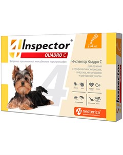 Quadro C капли для собак весом до 4 кг против внутренних и внешних паразитов 1 пипетка Inspector