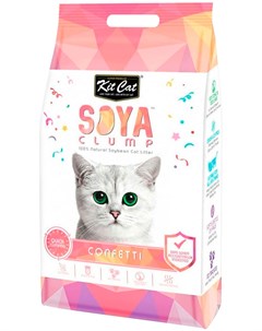 Soya Clump Confetti наполнитель соевый биоразлагаемый комкующийся для туалета кошек с легким аромато Kit cat