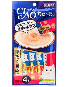 Лакомство Ciao для кошек крем суп с гребешком и тихоокеанским тунцом 56 гр 1 шт Inaba