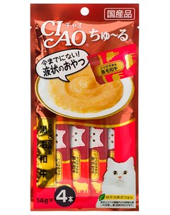 Лакомство Ciao для кошек крем суп с мраморной говядиной 56 гр 1 х 6 шт Inaba
