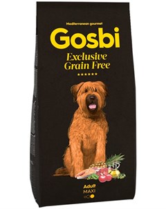 Exclusive Grain Free Adult Maxi беззерновой для взрослых собак крупных пород с лососем и ягненком 12 Gosbi