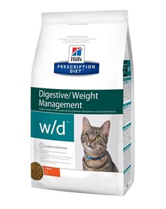 Hill s Prescription Diet W d для взрослых кошек при сахарном диабете запорах колитах 5 кг Hill`s