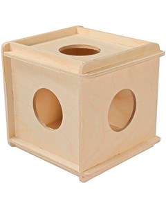 Игрушка для грызунов кубик большой деревянный 12 х 12 х 13 5 см 1 шт Дарэлл