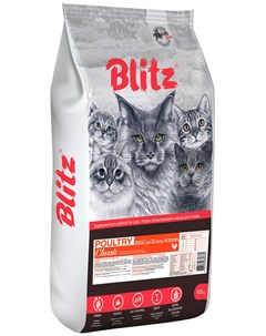 Classic Adult Cat Poultry для взрослых кошек с птицей 10 кг Blitz