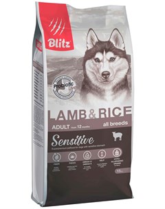 Sensitive Adult All Breeds Lamb Rice для взрослых собак всех пород с ягненком и рисом 2 кг Blitz