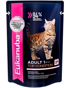 Cat Adult Salmon для взрослых кошек с лососем в соусе 85 гр Eukanuba