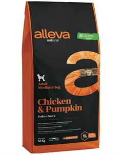 Natural Adult Dog Medium Chicken Pumpkin низкозерновой для взрослых собак средних пород с курицей и  Alleva