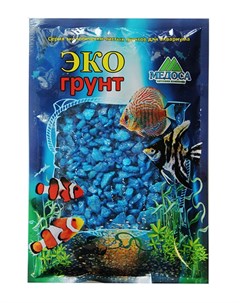 Грунт для аквариума Цветная мраморная крошка голубая блестящая 5 10 мм 1 кг Экогрунт
