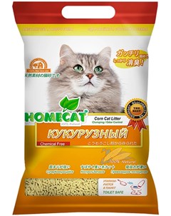 Эколайн кукурузный наполнитель комкующийся для туалета кошек 12 л Homecat