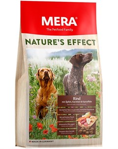 Nature s Effect Dog Adult Rind Apfeln Karotten Kartoffeln беззерновой для взрослых собак всех пород  Mera