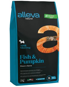 Natural Adult Dog Mini Fish Pumpkin низкозерновой для взрослых собак маленьких пород с рыбой и тыкво Alleva