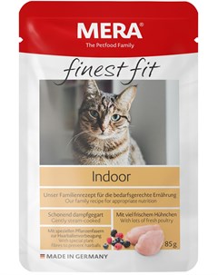 Finest Fit Cat Indoor для взрослых кошек живущих дома с птицей 85 гр Mera