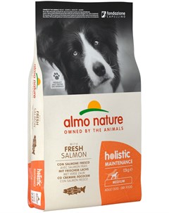 Adult Dog Medium Salmon для взрослых собак средних пород с лососем 12 кг Almo nature