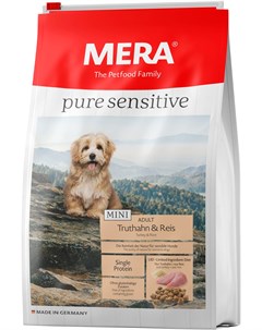 Pure Sensitive Dog Adult Mini Truthahn Reis для взрослых собак маленьких пород с чувствительным пище Mera