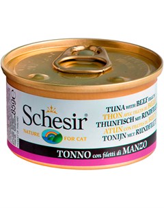 Cat Tuna Beef для взрослых кошек с тунцом и говядиной 85 гр х 14 шт Schesir