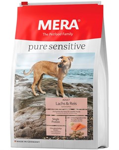 Pure Sensitive Dog Adult Lachs Reis для взрослых собак всех пород с чувствительным пищеварением с ло Mera