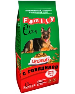 Family для взрослых собак всех пород с говядиной 15 кг Clan