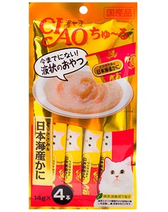 Лакомство Ciao для кошек крем суп с японским крабом и парным филе курицы 56 гр 1 х 6 шт Inaba