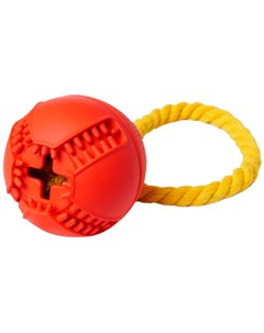 Игрушка для собак Silver Series мяч для лакомств с канатом каучук красный 7 6 х 8 2 см 1 шт Homepet