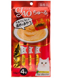 Лакомство Ciao для кошек крем суп с камчатским крабом и желтоперым тунцом 56 гр 1 х 6 шт Inaba
