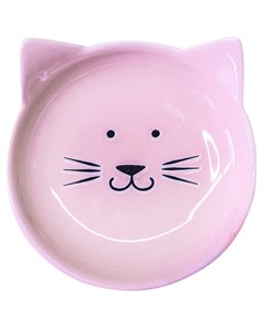 Керамическая миска блюдце Мордочка кошки розовая 80 мл 80 мл Керамикарт