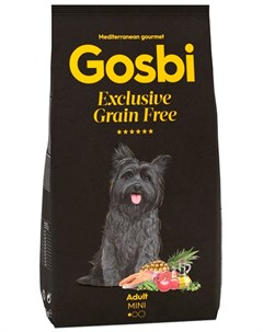 Exclusive Grain Free Adult Mini беззерновой для взрослых собак маленьких пород с лососем и ягненком  Gosbi