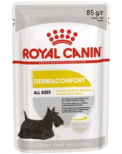 Dermacomfort для взрослых собак всех пород при аллергии паштет 85 гр Royal canin