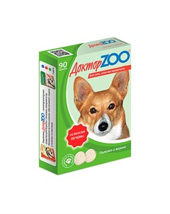 Мультивитаминное лакомство для собак со вкусом печени и биотином 90 таблеток Доктор zoo