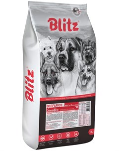 Sensitive Adult All Breeds Beef Rice для взрослых собак всех пород с говядиной и рисом 15 кг Blitz