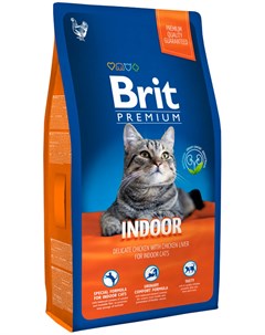 Premium Cat Indoor для взрослых кошек живущих дома с курицей и куриной печенью 1 5 1 5 кг Brit*