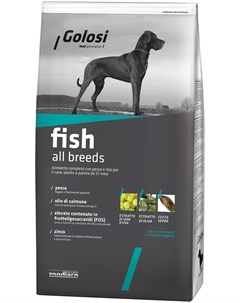 Fish All Breeds для взрослых собак всех пород с рыбой и рисом 3 кг Golosi