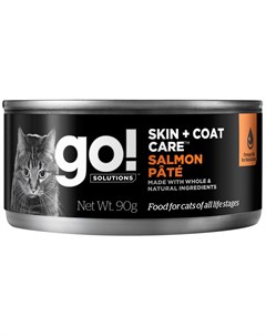 Solutions Skin Coat Care для кошек и котят паштет с лососем 90 гр х 6 шт @go
