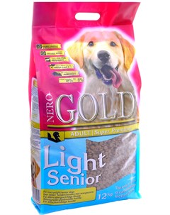 Dog Senior light для пожилых собак всех пород с индейкой и рисом 12 кг Nero gold