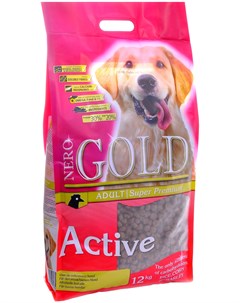 Dog Adult Active для активных взрослых собак всех пород с курицей и рисом 12 кг Nero gold