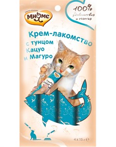 Лакомство для кошек крем с тунцом Кацуо и Магуро 1 шт Мнямс
