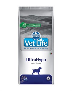 Vet Life Canin Ultrahypo для взрослых собак при пищевой аллергии 12 кг Farmina