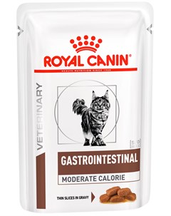 Gastrointestinal Moderate Calorie для взрослых кошек при заболевании желудочно кишечного тракта панк Royal canin
