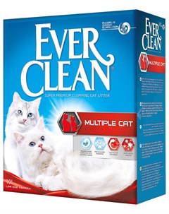 Multiple Cat наполнитель комкующийся для туалета кошек с ароматизатором красная полоска 10 л Ever clean