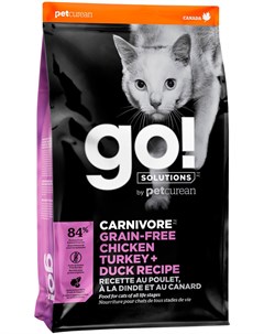 Solutions Carnivore беззерновой для кошек и котят 4 вида мяса с курицей индейкой уткой и лососем 1 4 @go