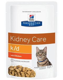 Hill s Prescription Diet K d Chicken для взрослых кошек при заболеваниях почек и мочекаменной болезн Hill`s
