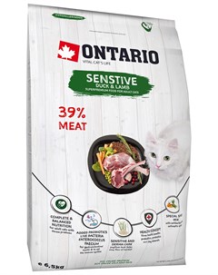 Cat Adult Sensitive Duck Lamb низкозерновой для взрослых кошек с чувствительным пищеварением с уткой Ontario