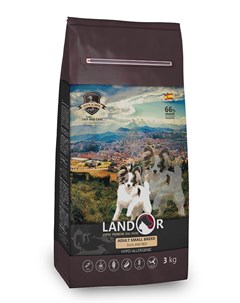 Сухой корм для собак полнорационный для маленьких пород с уткой и рисом 1 кг Landor
