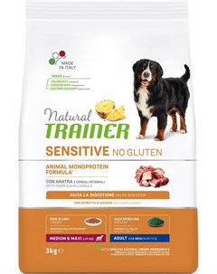 Сухой корм для собак Sensitive No Gluten Medium Maxi Adult Duck для крупных и средних пород с уткой  Trainer