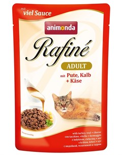 Влажный корм для кошек Rafine Soupe Adult пауч коктейль из индейки телятины и сыра 0 1 кг Animonda