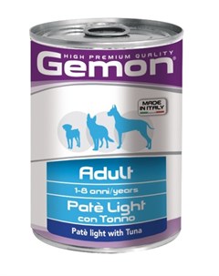 Влажный корм для собак Dog Light облегченный паштет тунец 0 4 кг Gemon