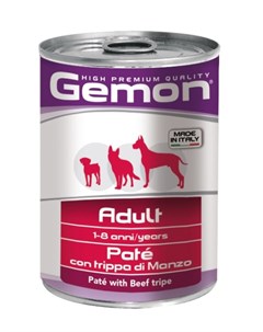 Влажный корм для собак Dog паштет говяжий рубец 0 4 кг Gemon