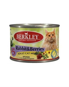 Влажный корм для кошек кролик с лесными ягодами 5 0 2 кг Berkley